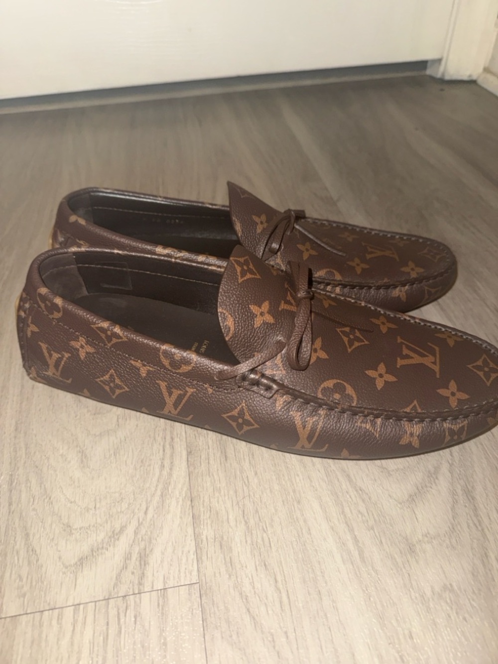 Louis Vuitton Brown Monogram Men's Driving Loafers - Picture 5 of 9